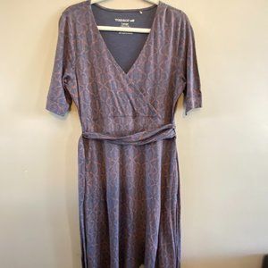 Toad&Co Blue and Orange Wrap Dress
